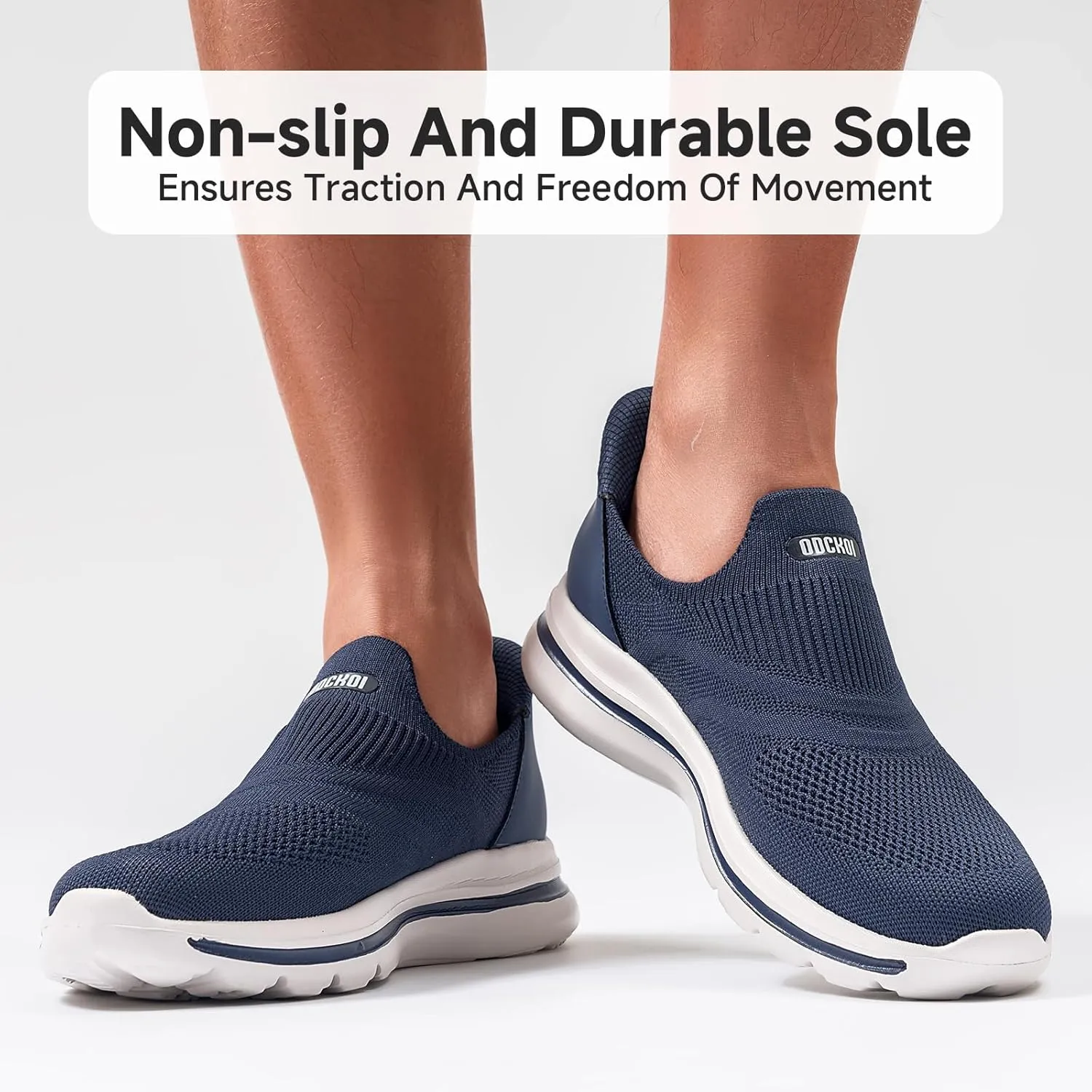 Men's Hands-Free Slip On Sneakers | Laceless Walking Shoes for Gym/Travel/Office