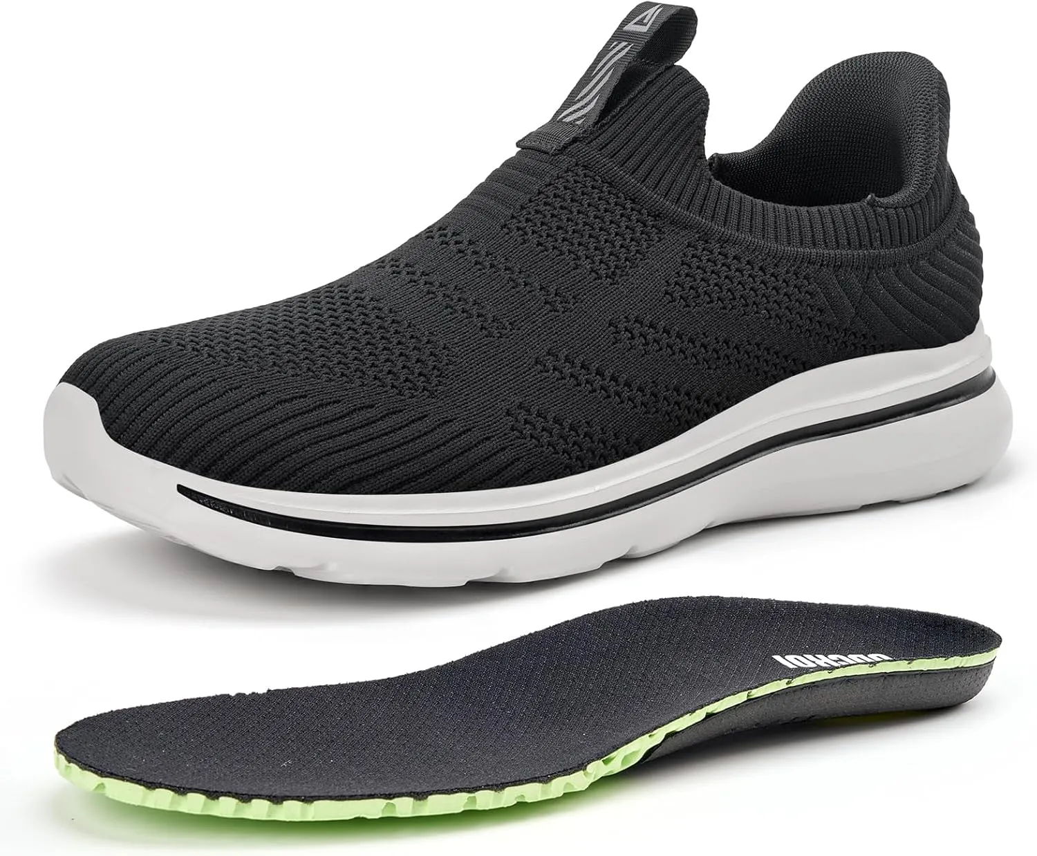 Men's Hands-Free Slip On Sneakers | Laceless Walking Shoes for Gym/Travel/Office