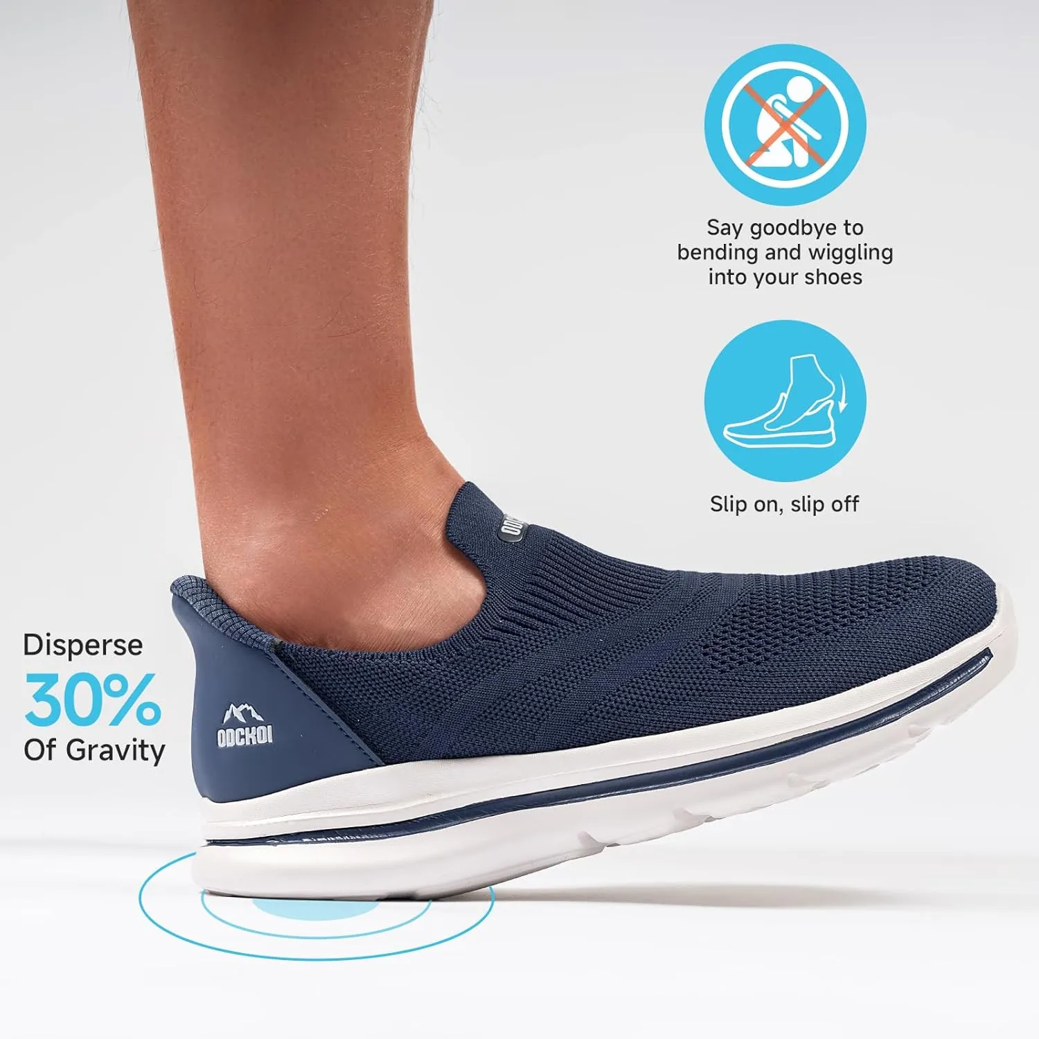 Men's Hands-Free Slip On Sneakers | Laceless Walking Shoes for Gym/Travel/Office