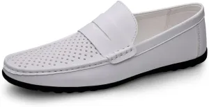 Men's Loafers Penny Loafers Breathable Simple Vegan Leather Flat Heel Slip Resistant Anti-Slip Casual Slip-on