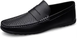 Men's Loafers Penny Loafers Breathable Simple Vegan Leather Flat Heel Slip Resistant Anti-Slip Casual Slip-on