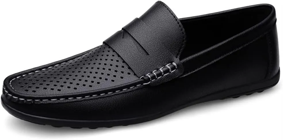 Men's Loafers Penny Loafers Breathable Simple Vegan Leather Flat Heel Slip Resistant Anti-Slip Casual Slip-on