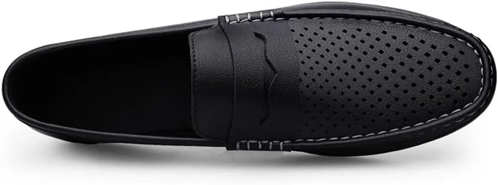Men's Loafers Penny Loafers Breathable Simple Vegan Leather Flat Heel Slip Resistant Anti-Slip Casual Slip-on