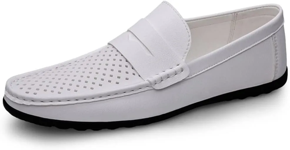 Men's Loafers Penny Loafers Breathable Simple Vegan Leather Flat Heel Slip Resistant Anti-Slip Casual Slip-on