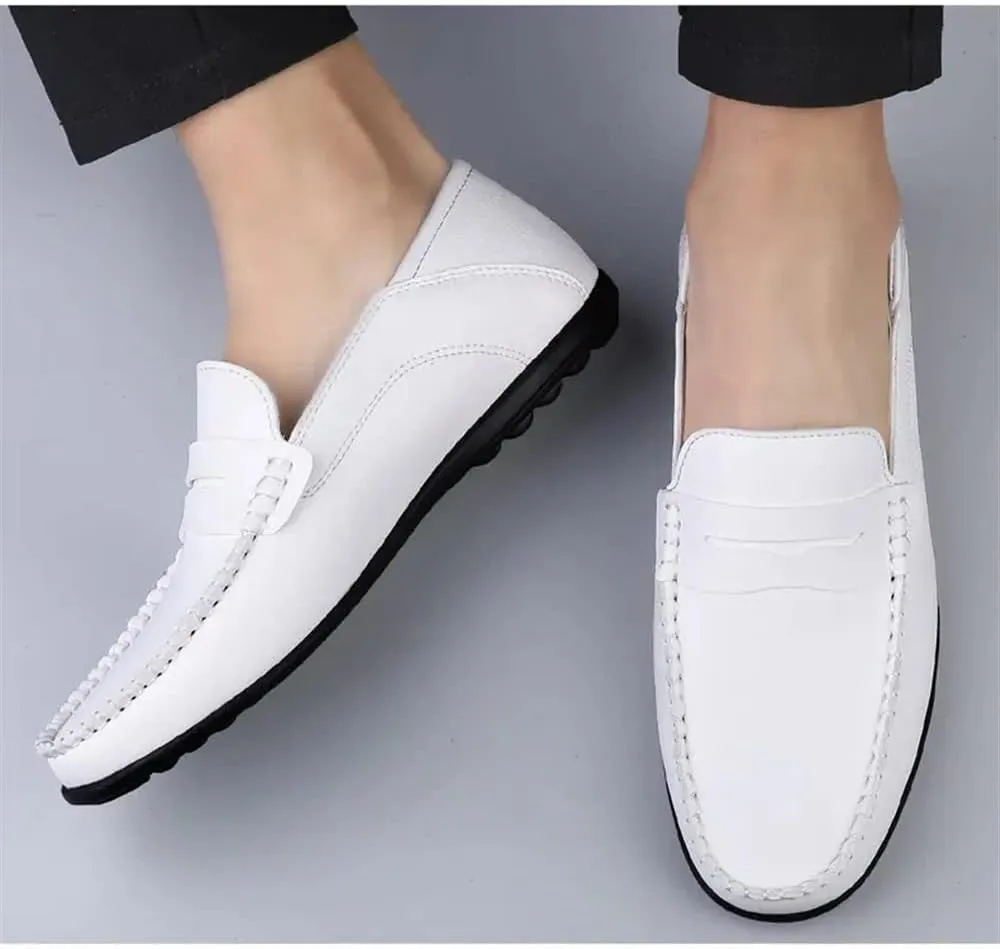 Men's Loafers Penny Loafers Solid Colors Simple Flat Heel Vegan Leather Anti-Slip Lightweight Flat Heel Walking Slip On