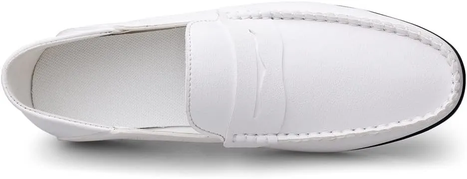 Men's Loafers Penny Loafers Solid Colors Simple Flat Heel Vegan Leather Anti-Slip Lightweight Flat Heel Walking Slip On