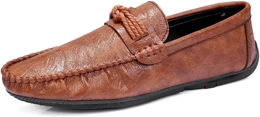 Men's Loafers Penny Loafers Solid Colors Simple Vegan Leather Flat Heel Flexible Slip Resistant Walking Casual Slip-on