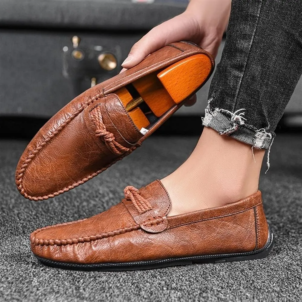 Men's Loafers Penny Loafers Solid Colors Simple Vegan Leather Flat Heel Flexible Slip Resistant Walking Casual Slip-on