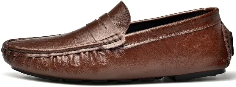 Mens Loafers Shoe Penny Driving Style Loafer Vegan Leather Anti-Slip Lightweight Flat Heel Prom Slip-ons