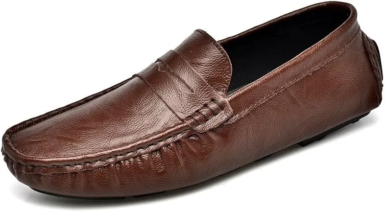 Mens Loafers Shoe Penny Driving Style Loafer Vegan Leather Anti-Slip Lightweight Flat Heel Prom Slip-ons