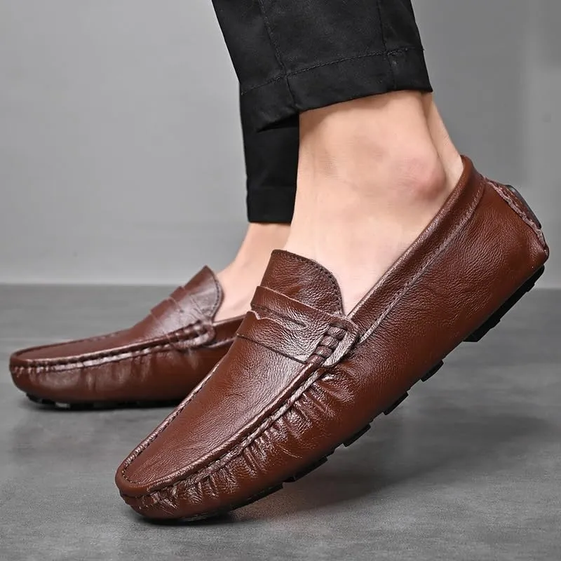 Mens Loafers Shoe Penny Driving Style Loafer Vegan Leather Anti-Slip Lightweight Flat Heel Prom Slip-ons