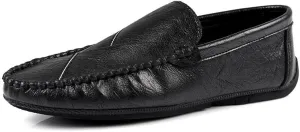 Mens Loafers Shoe Round Toe Vegan Leather Driving Style Loafer Flat Heel Resistant Lightweight Wedding Classic Slip On