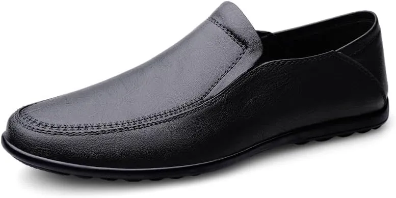 Men's Loafers Solid Color Vegan Leather Loafers Flat Heel Comfortable Anti-Slip Party Slip-on