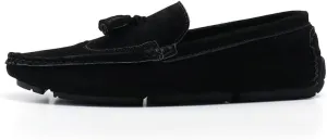 Men's Loafers Square Toe Wingtips Suede Vegan Leather with Tassel Anti-Slip Lightweight Flat Heel Outdoor Party Slip-ons