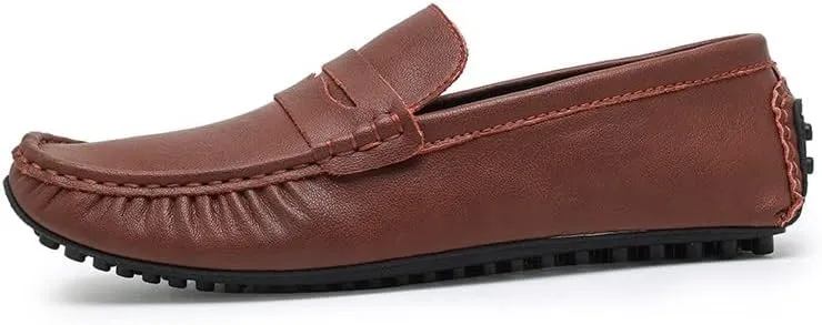 Men's Shoes Loafers for Men Round Toe Vegan Leather Penny Driving Loafers Resistant Lightweight Flat Heel Prom Casual Slip On