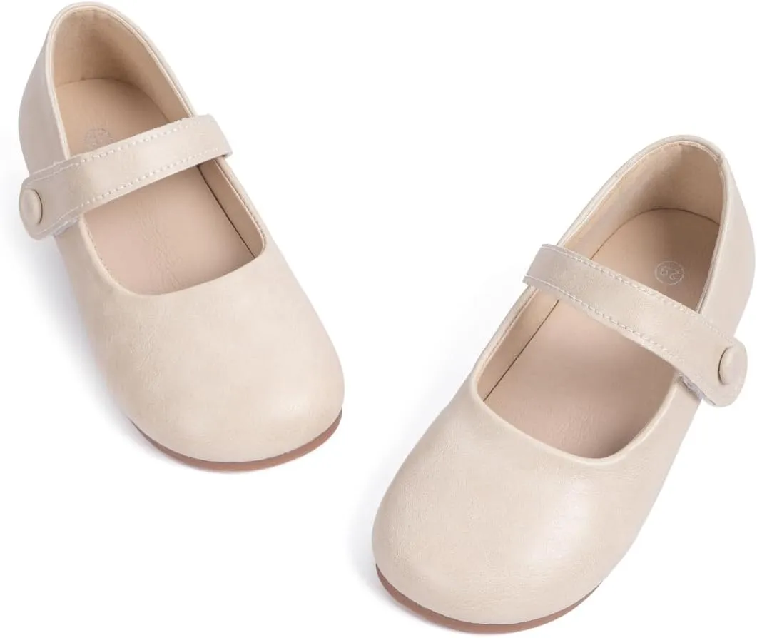 Miamooi Toddler Girl Mary Jane Flats Girls Dress Shoes for Party Wedding School Uniform Shoes Soft Cute Non-Slip Flat for Walking