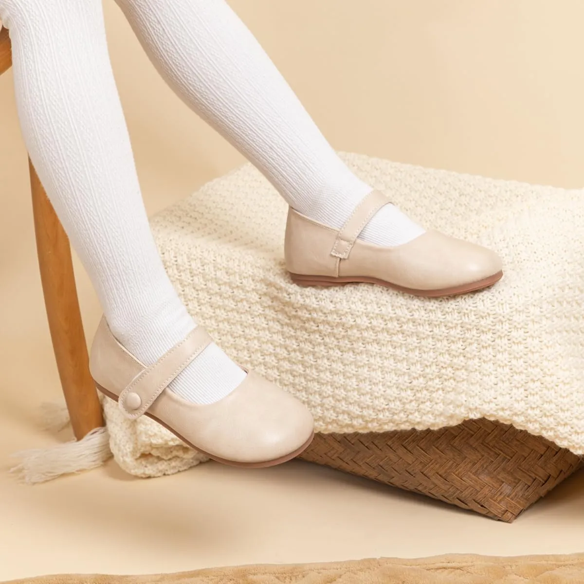 Miamooi Toddler Girl Mary Jane Flats Girls Dress Shoes for Party Wedding School Uniform Shoes Soft Cute Non-Slip Flat for Walking