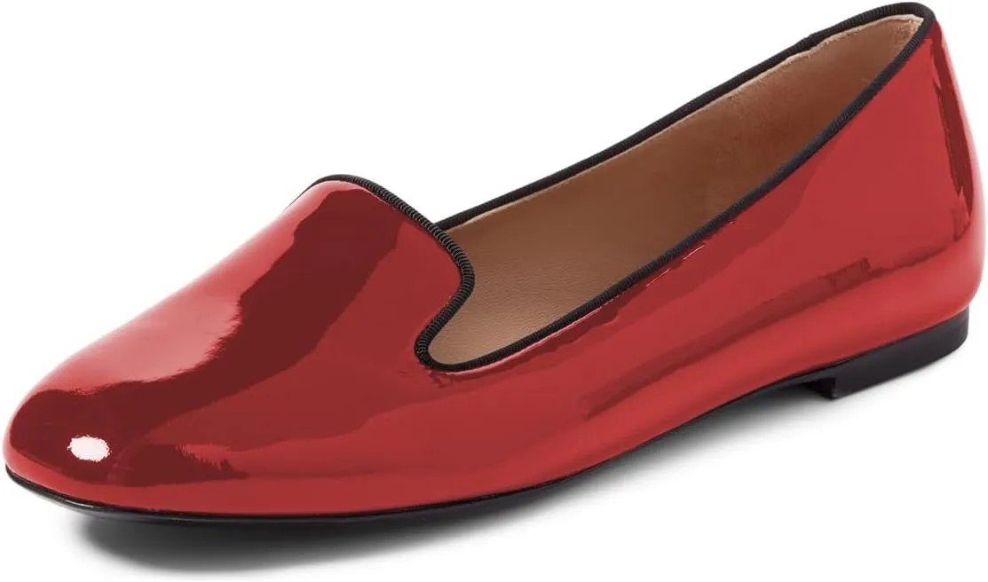 Milooey shoes Women's Comfortable Flat Loafers Comfortable Cute Round Toe Slip On Pumps Casual Flats Dress Shoes Size 4-16 US