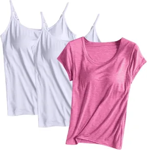 Modal Tanks for Women 3 Pc Crewneck Soft Smooth Tank Tops Undershirts Fashion Solid Color Classic Comfy Shirt