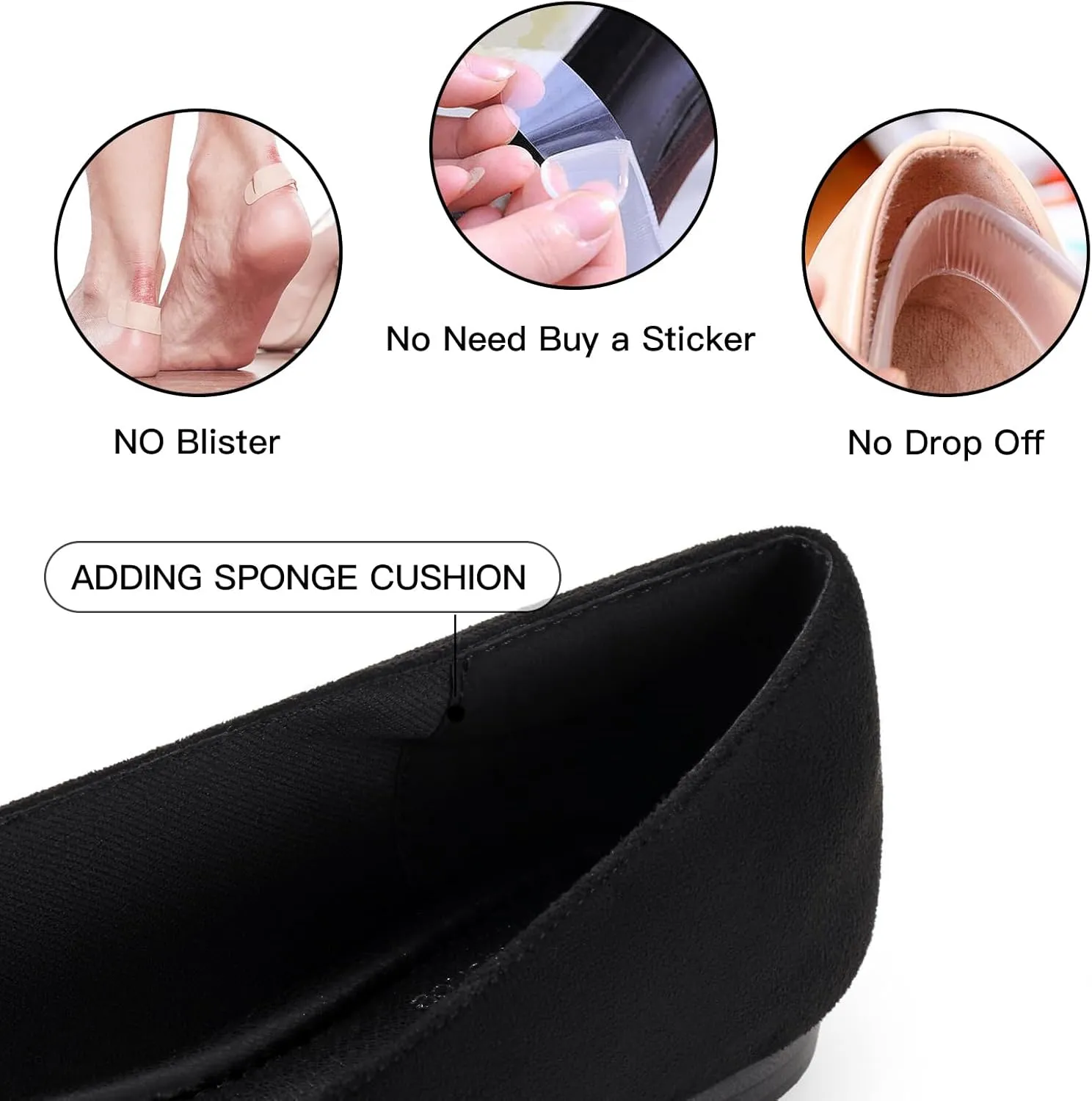 MUSSHOE Womens Ballet Flat Shoes Comfortable Pointed Toe Slip on Black Shoes for Woman Classic Soft Shoes