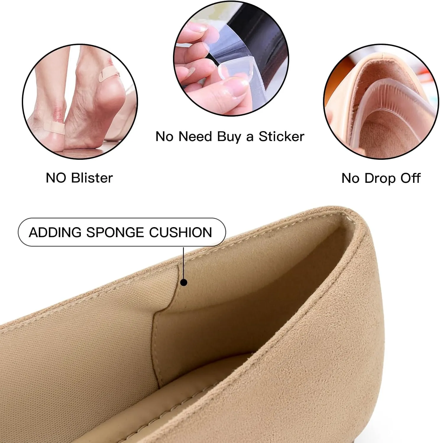 MUSSHOE Womens Ballet Flat Shoes Comfortable Pointed Toe Slip on Black Shoes for Woman Classic Soft Shoes
