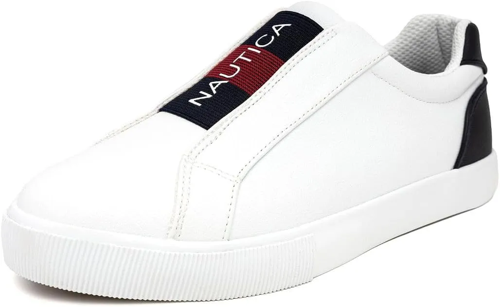 Nautica Women's Slip-On Sneakers  Casual Low-Top Walking Shoes  Comfortable No-Lace Fashion Tennis Style