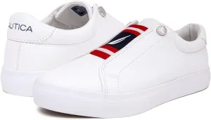 Nautica Women's Slip-On Sneakers  Casual Low-Top Walking Shoes  Comfortable No-Lace Fashion Tennis Style