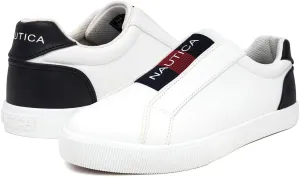 Nautica Women's Slip-On Sneakers  Casual Low-Top Walking Shoes  Comfortable No-Lace Fashion Tennis Style