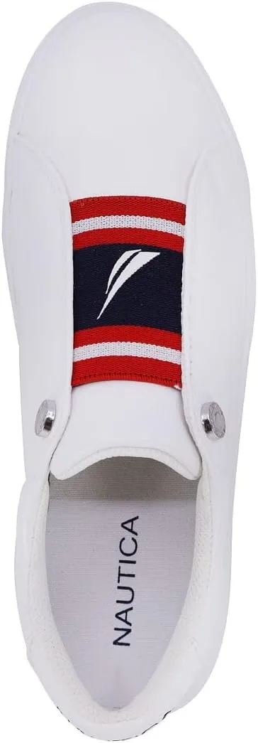 Nautica Women's Slip-On Sneakers  Casual Low-Top Walking Shoes  Comfortable No-Lace Fashion Tennis Style