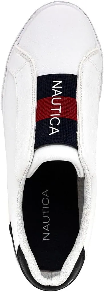 Nautica Women's Slip-On Sneakers  Casual Low-Top Walking Shoes  Comfortable No-Lace Fashion Tennis Style
