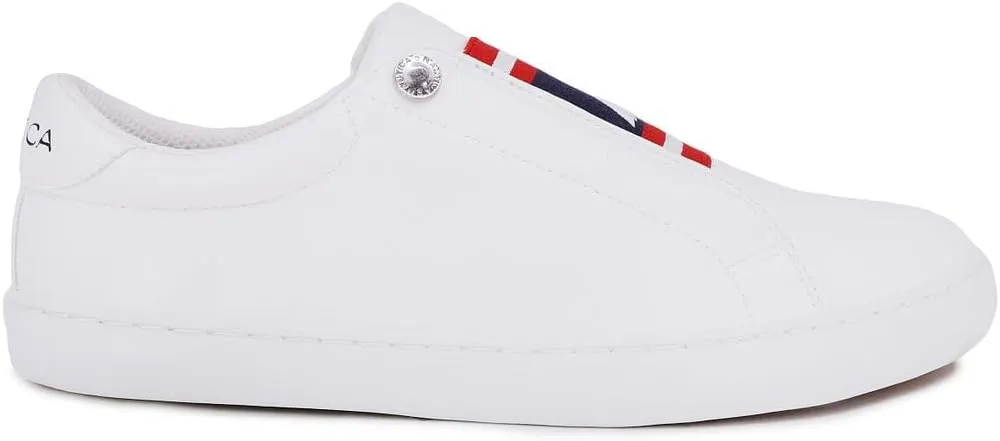 Nautica Women's Slip-On Sneakers  Casual Low-Top Walking Shoes  Comfortable No-Lace Fashion Tennis Style