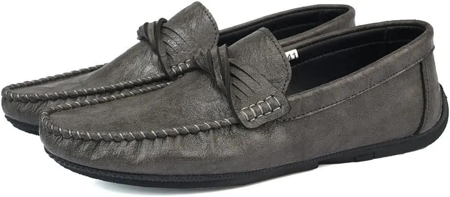 New Loafers for Men Round Toe Penny Moccasins Loafers Simple Vegan Leather Flat Heel Slip Resistant Comfortable Casual Prom Slip-on