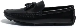 New Loafers for Men Round Toe Vegan Leather Brogue Embossed with Tassel Driving Loafers Anti-Slip Flexible Flat Heel Party Classic Slip On