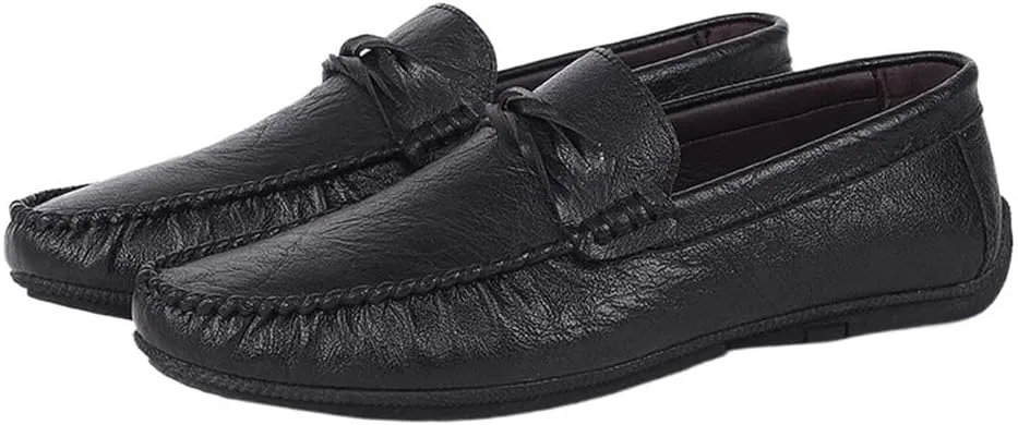 New Men's Loafers Round Toe Venetian Loafers Simple Vegan Leather Anti-Slip Slip Resistant Flat Heel Walking Party Slip-on