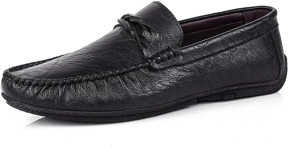 New Men's Loafers Round Toe Venetian Loafers Simple Vegan Leather Anti-Slip Slip Resistant Flat Heel Walking Party Slip-on
