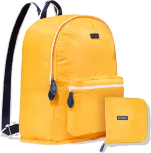 Paravel Fold Up Travel Backpack | Packable and Lightweight Foldable Travel Bag | Carry On Nylon Backpack with Trolley Sleeve, Canyon Yellow
