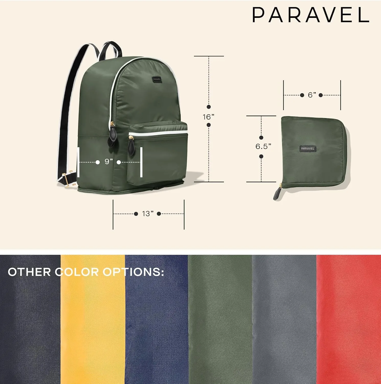Paravel Fold Up Travel Backpack | Packable and Lightweight Foldable Travel Bag | Carry On Nylon Backpack with Trolley Sleeve, Scuba Navy