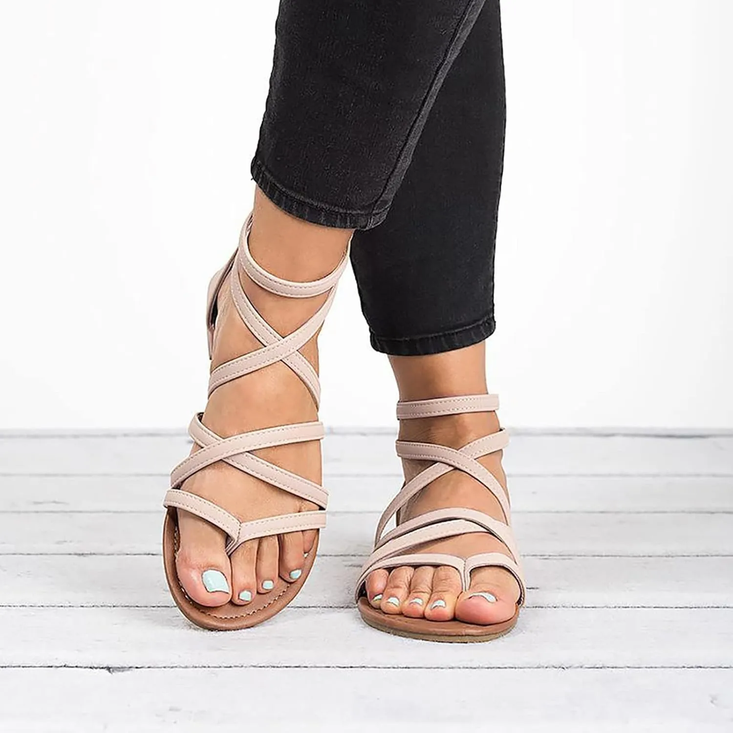 Pinch Fashion Sandals Flat Toe Shoes Ladies Sandals For Women Causal Women's sandals Sandals for Women Wedge Flip Flops