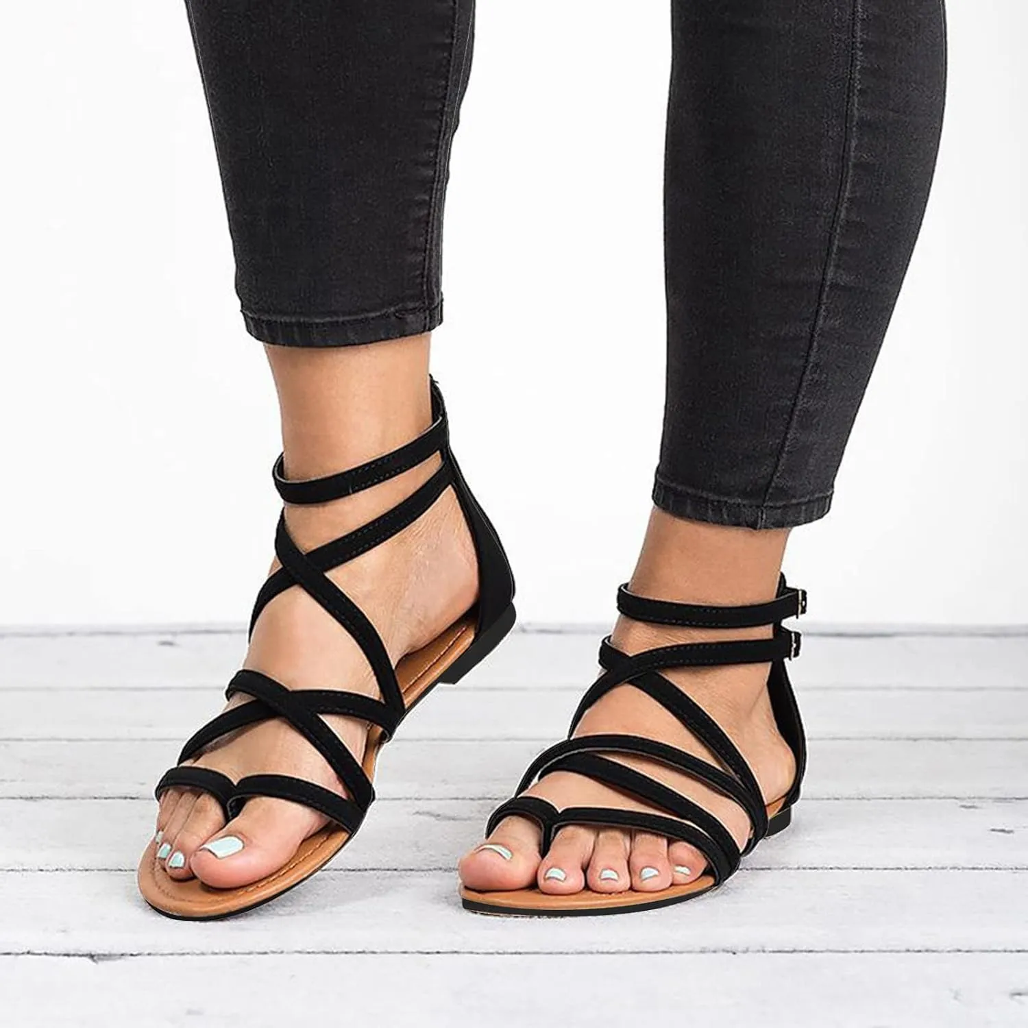 Pinch Fashion Sandals Flat Toe Shoes Ladies Sandals For Women Causal Women's sandals Sandals for Women Wedge Flip Flops