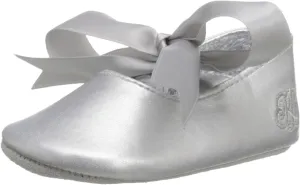 Polo Ralph Lauren girls Briley - K ballet flats, Silver/Metallic, 4 Toddler US