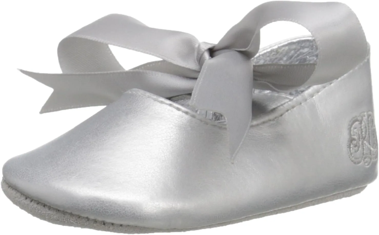 Polo Ralph Lauren girls Briley - K ballet flats, Silver/Metallic, 4 Toddler US