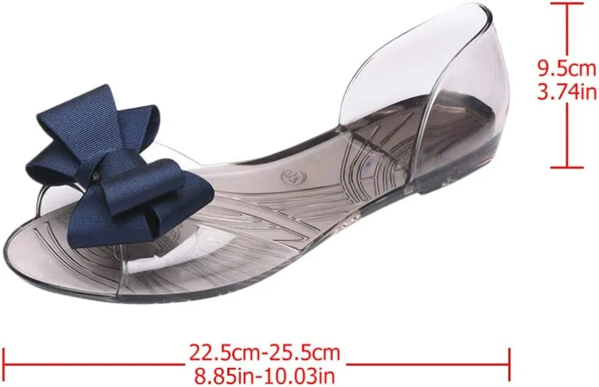 Princess Jelly Sandals with Bow Fish Mouth Summer Bowknot Beach Shoe for Women Girls (Red 35 Yards 5. 5US, 3UK 36EU, 8. 8425Inch)