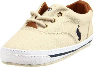 Ralph Lauren Layette Vaughn Ballet Flat (Infant/Toddler),Khaki,0 M US Infant