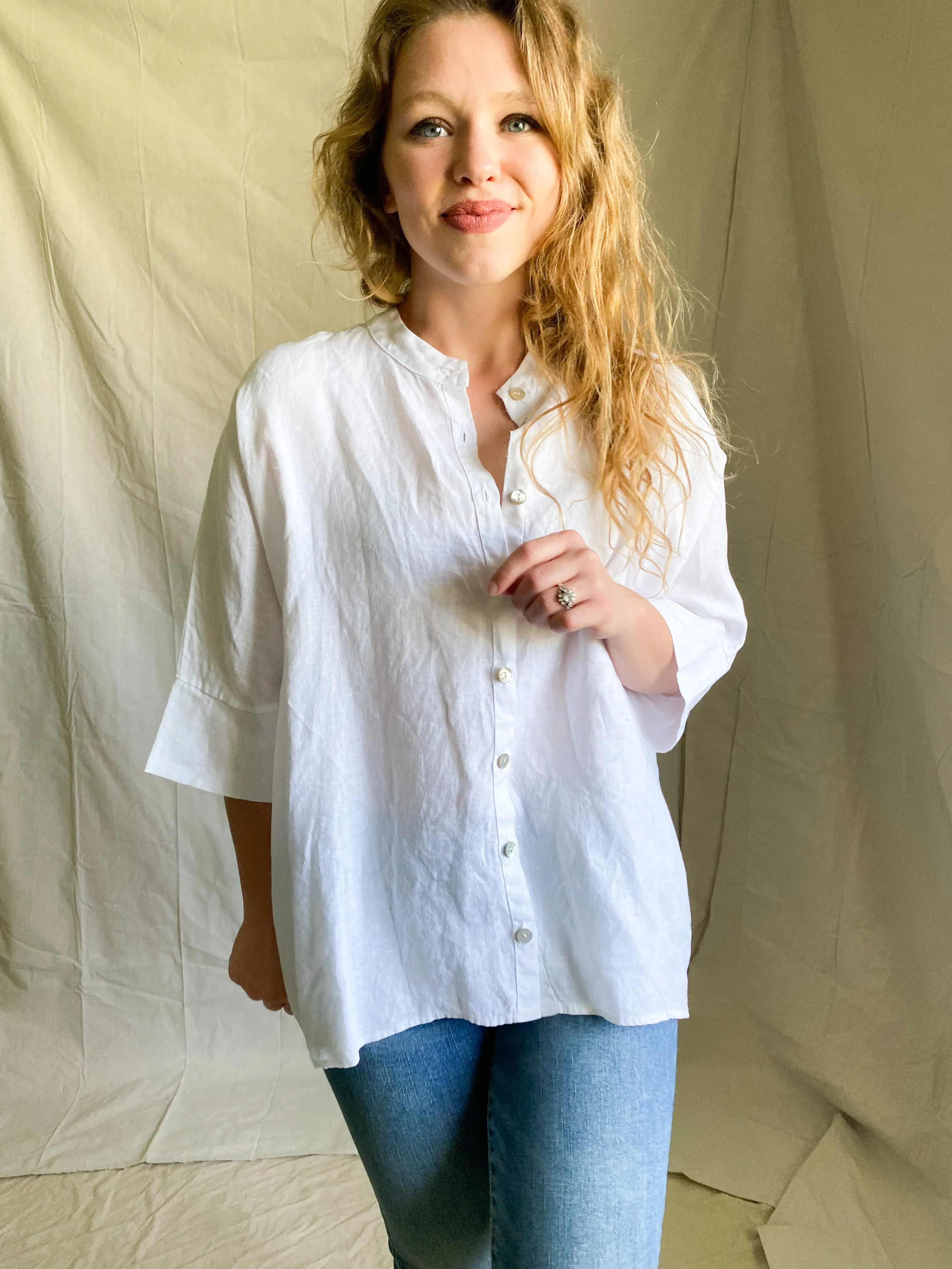 Rema linen button up