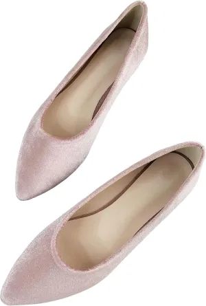 SAILING LU Flat Shoes for Women Casual Slip on Loafers Comfort Pointy Toe Ballet Flats Velvet Foldable Shoes