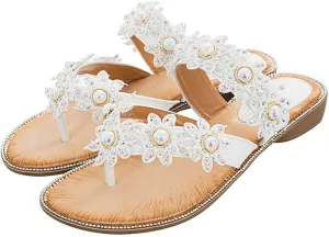 Sandals for Women Wide Width,Women's Comfy Flat Sandal Shoes Summer Beach Travel Fashion Slipper Flip Flops Shoes