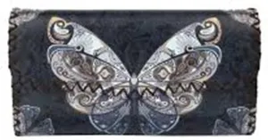 Shell's Gift Vegan Leather Wallet,Slim Womens Wallet Ultra Slim Ladies Wallets Thin Leather Women Wallet Credit Card Holder Wallet With Zipper Pocket (Butterfly #103)