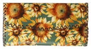 Shell's Gift Vegan Leather Wallet,Slim Womens Wallet Ultra Slim Ladies Wallets Thin Leather Women Wallet Credit Card Holder Wallet With Zipper Pocket (Sunflower)