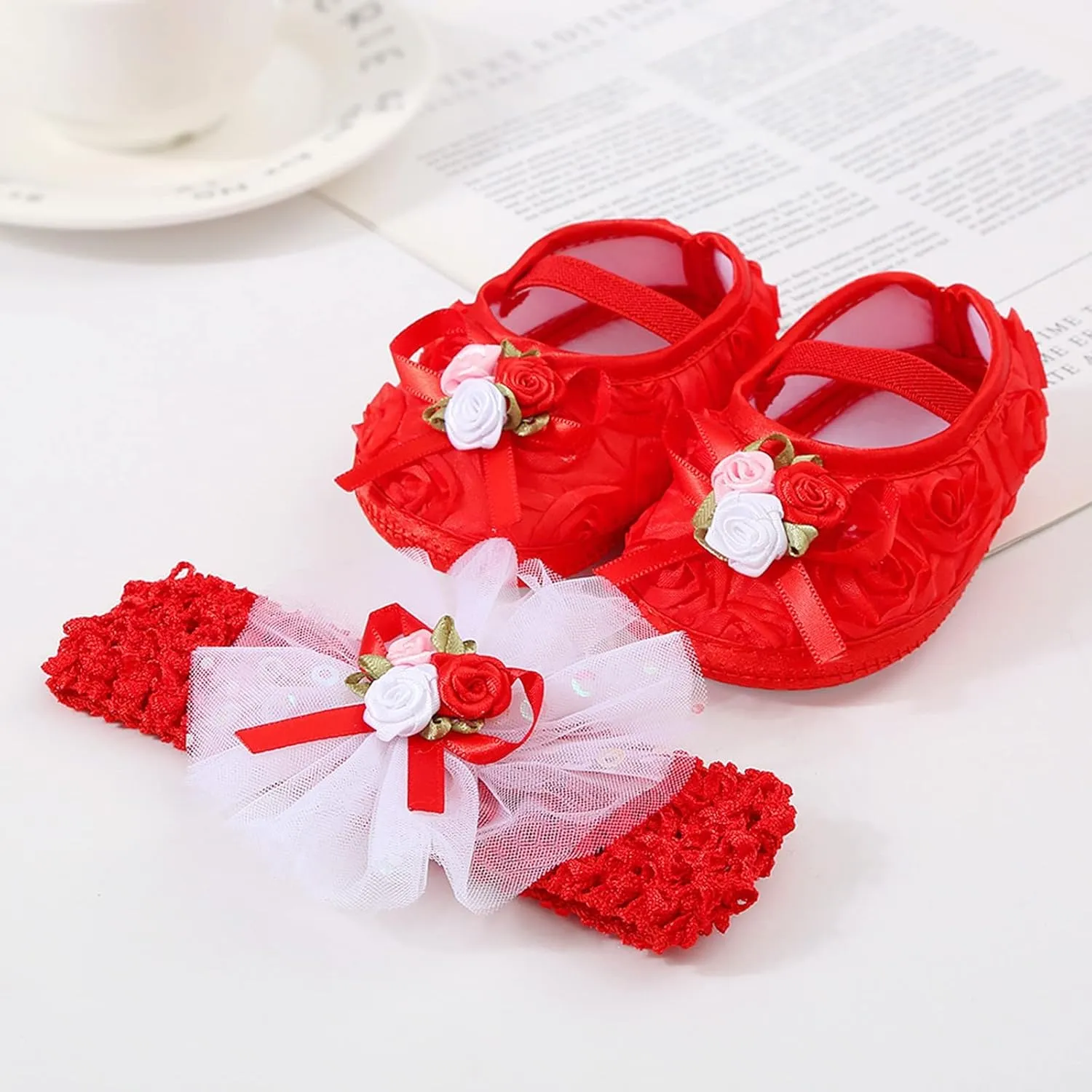 Slipper Booties Baby Shoes Plus Headband Set Cute Baby Princess Shoes With Dress Shoes Toddler Shoes