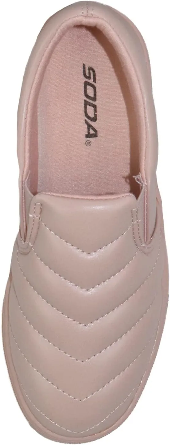 Soda Flat Women Shoes Slip On Loafers Casual Sneakers Memory Foam Insoles Hidden Platform/Flatform Round Toe Acorn-G